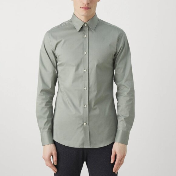 Tiger of Sweden Adley Shirt Button Up Light Khaki Green Size 42 / Large Slim NEW - Picture 1 of 13